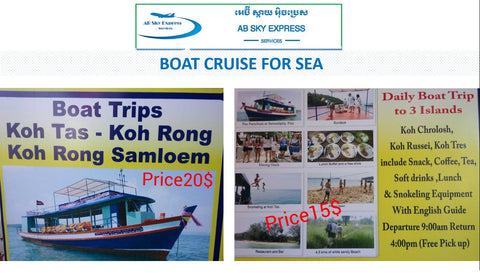 Boat Trips: Koh Tas Island, Koh Rong Island, and Koh Rong Saloem